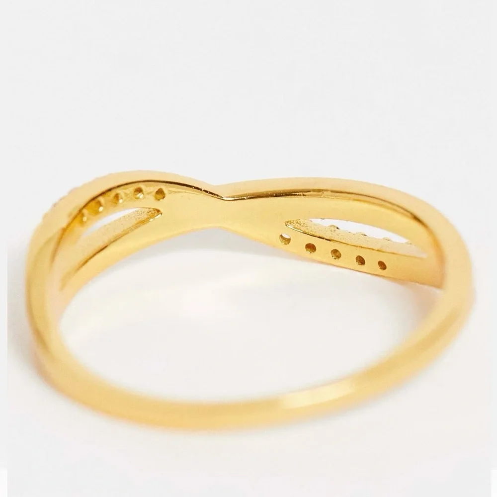 Bloom & Bay gold plated twist ring with gem - Picture 4 of 4